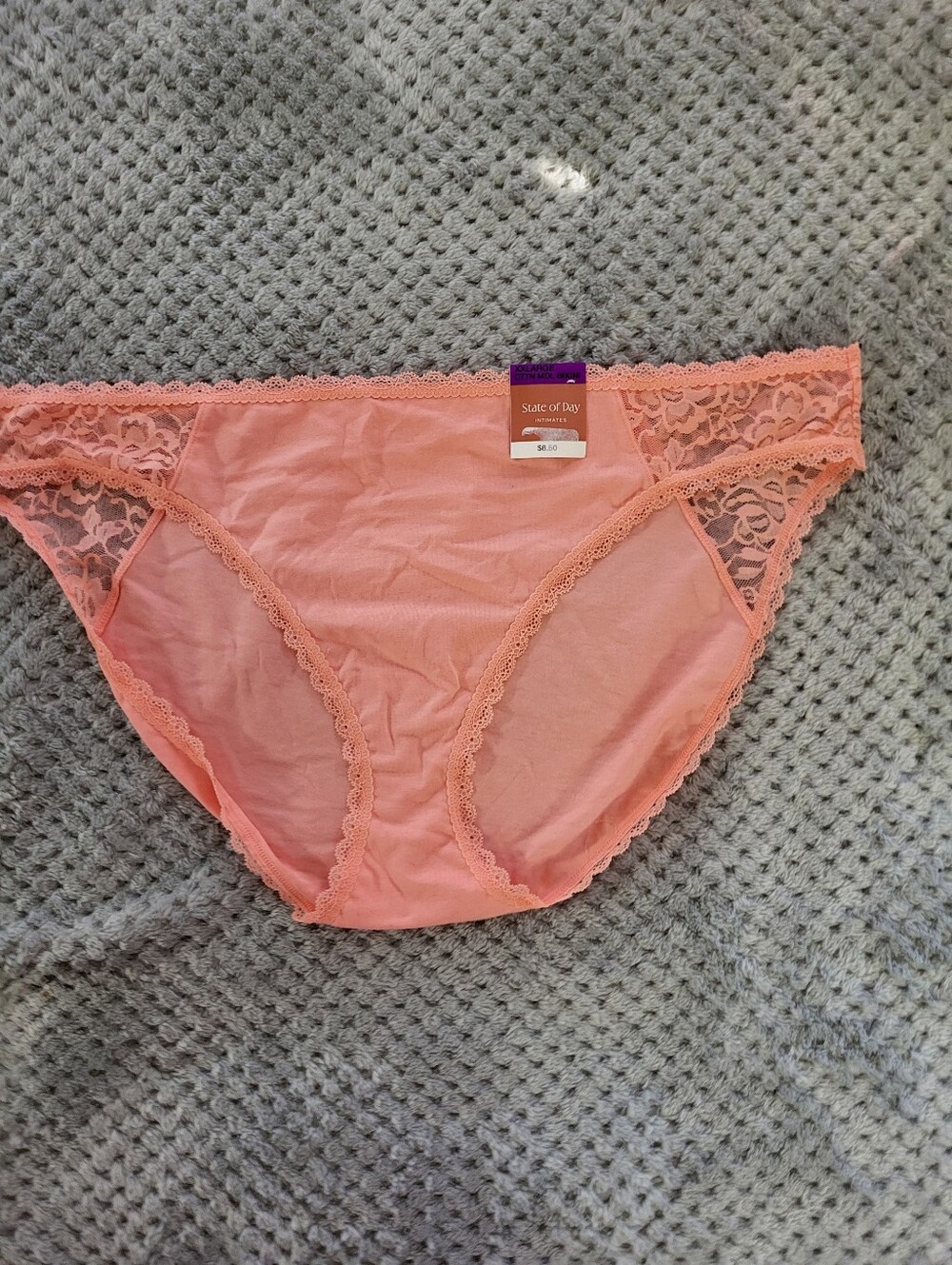 Nwt State Of Day Lace-Trim Panty in Coral xxl